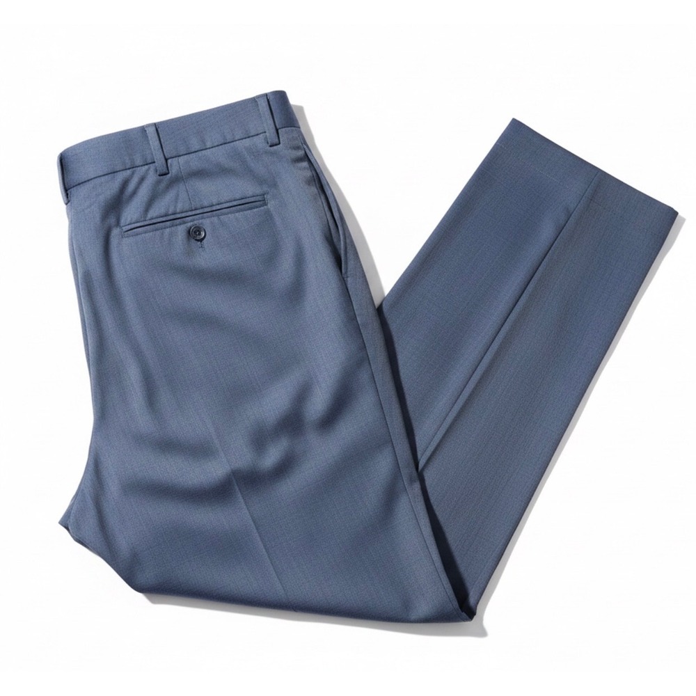 Jos. A. Bank Dress Pants Mens 35R Blue Good Tailored Fit Signature 100% Wool